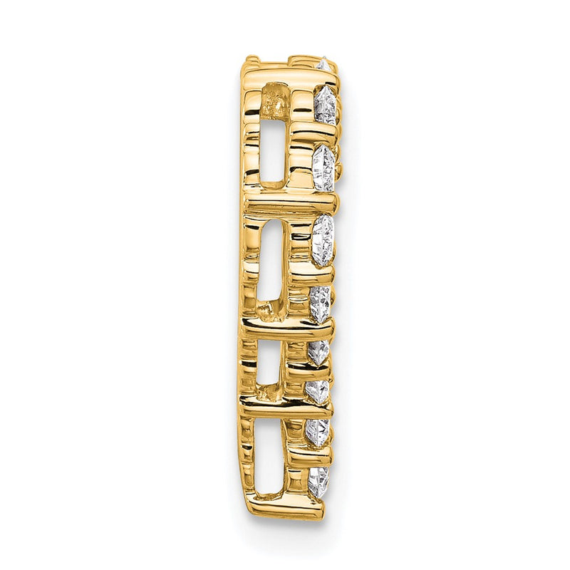14K Yellow Gold 1 carat Lab Grown Diamond VS+ F+ Complete Heart Chain Slide Pendant