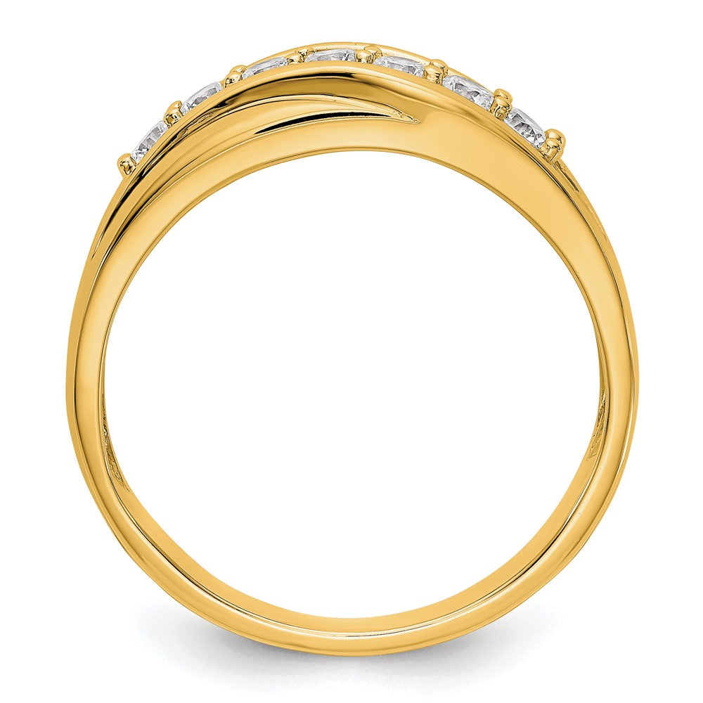 IBGoodman 14K 1/2 carat Lab Grown Diamond VS/SI+ G+ Seven Stone Complete Men's Ring