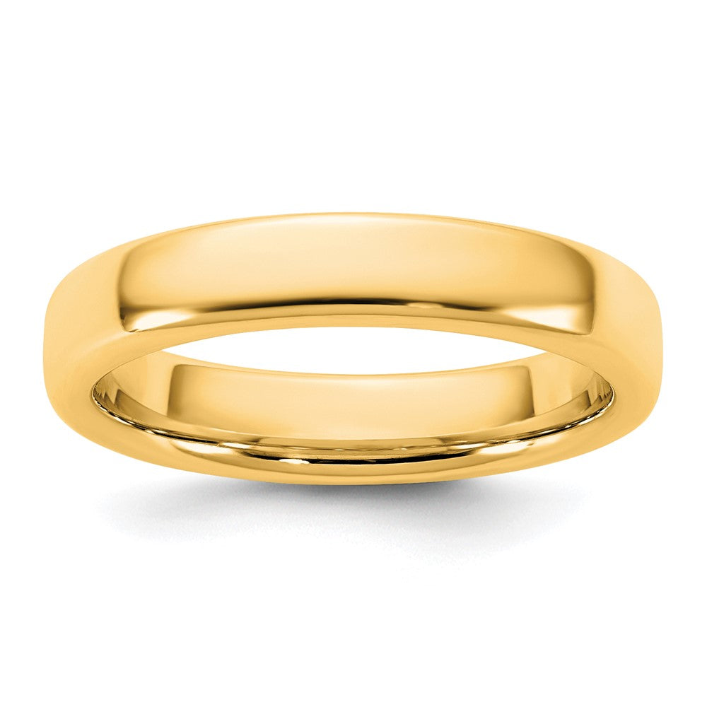 14K Yellow Gold 4mm European Comfort Fit Wedding Band Ring