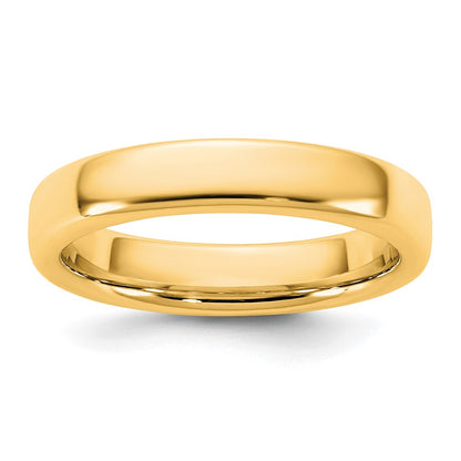14K Yellow Gold 4mm European Comfort Fit Wedding Band Ring