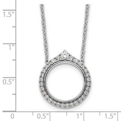 14K White Gold 1/2 carat Diamond Fancy Circle 18 Inch Necklace