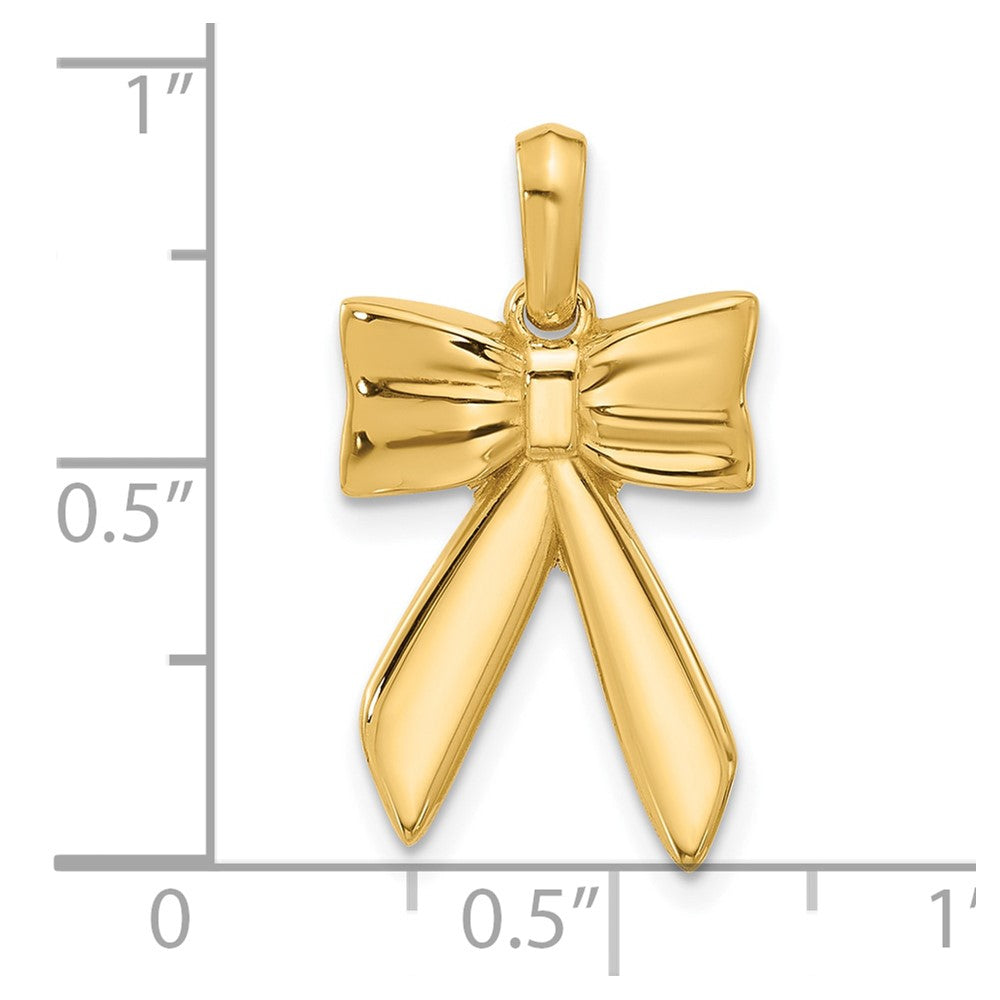 14K Yellow Gold Fancy Full Hair Bow