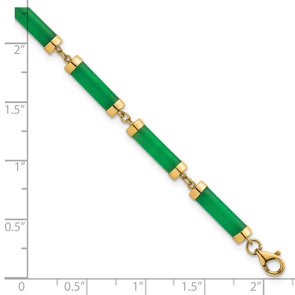14K Yellow Gold Polished 4.0mm Jade Bars 7 Inch Bracelet