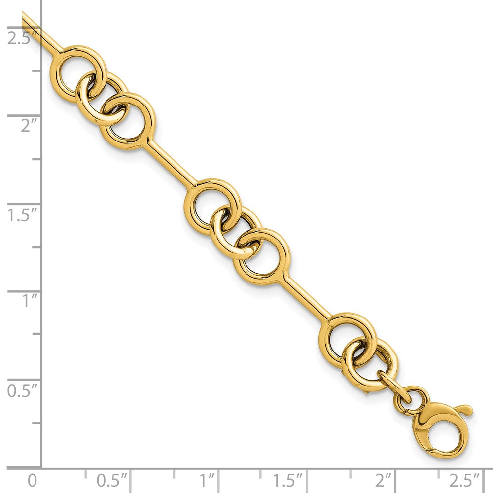14K Yellow Gold Polished 8.4mm Fancy Link Chain Bracelet