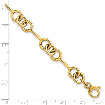 14K Yellow Gold Polished 8.4mm Fancy Link Chain Bracelet