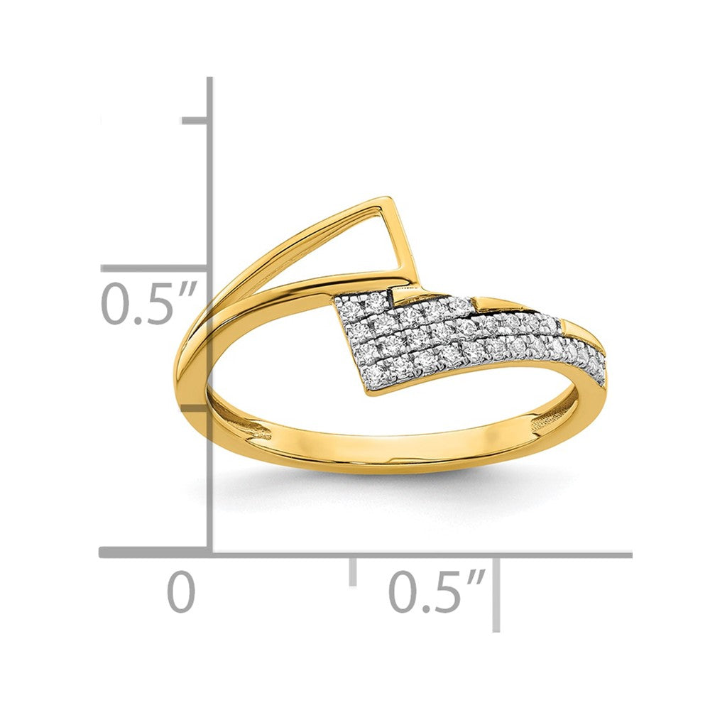 14K Yellow Gold Polished Diamond Geometric Fashion Ring