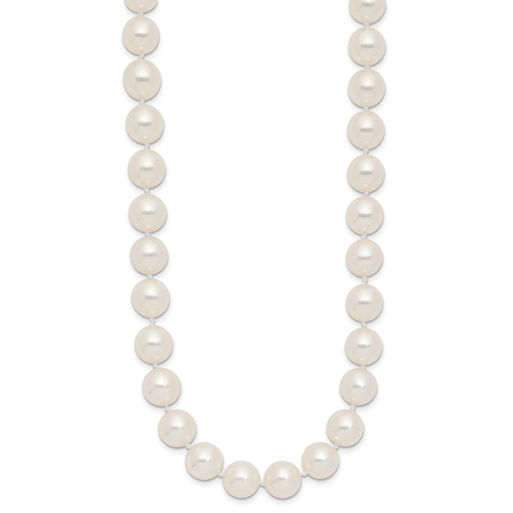 14K Yellow Gold Polished 9-10mm Round Akoya Saltwater Cultured Pearl 18 Inch Necklace