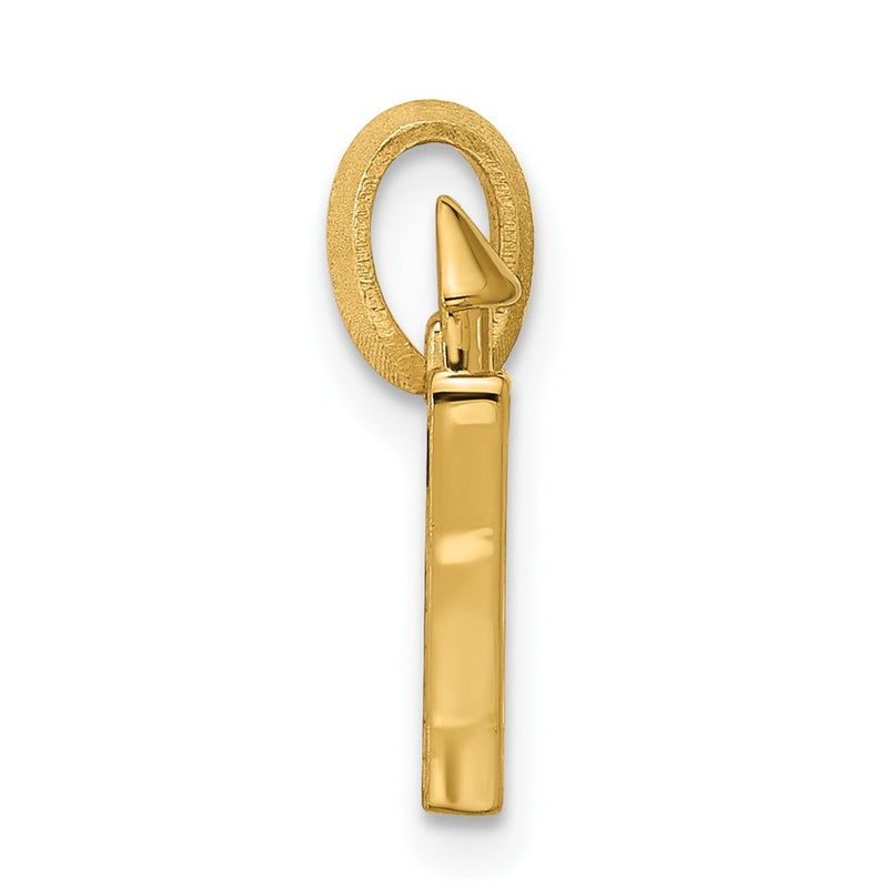 14K Yellow Gold 2-D Castle Pendant