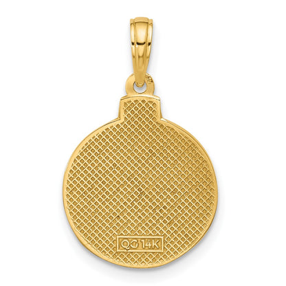 14K Yellow Gold Polished Christmas Tree Ornament Pendant