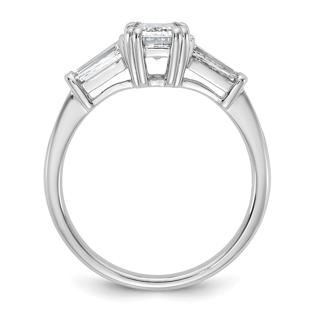 14K White Gold 1/2ct Lab Grown Dia VS+ F+ Emerald Center Semi-Mount Eng Ring