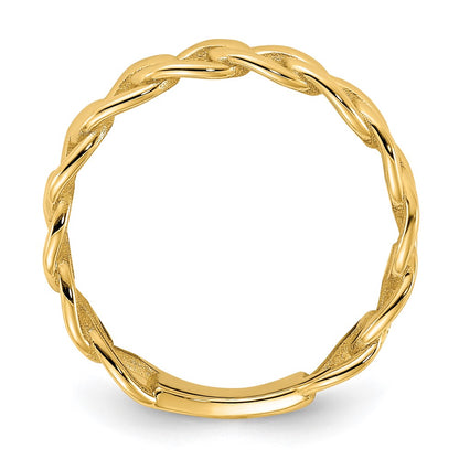 14K Yellow Gold Polished 5mm Curb Link Ring