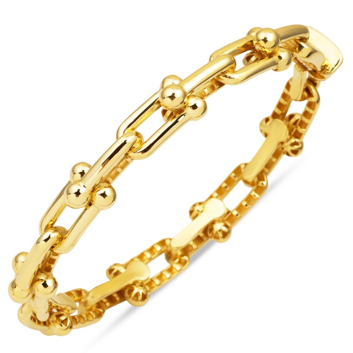 14K Yellow Gold Designer Inspired Hinged Cuff Bangle (19.09 g)