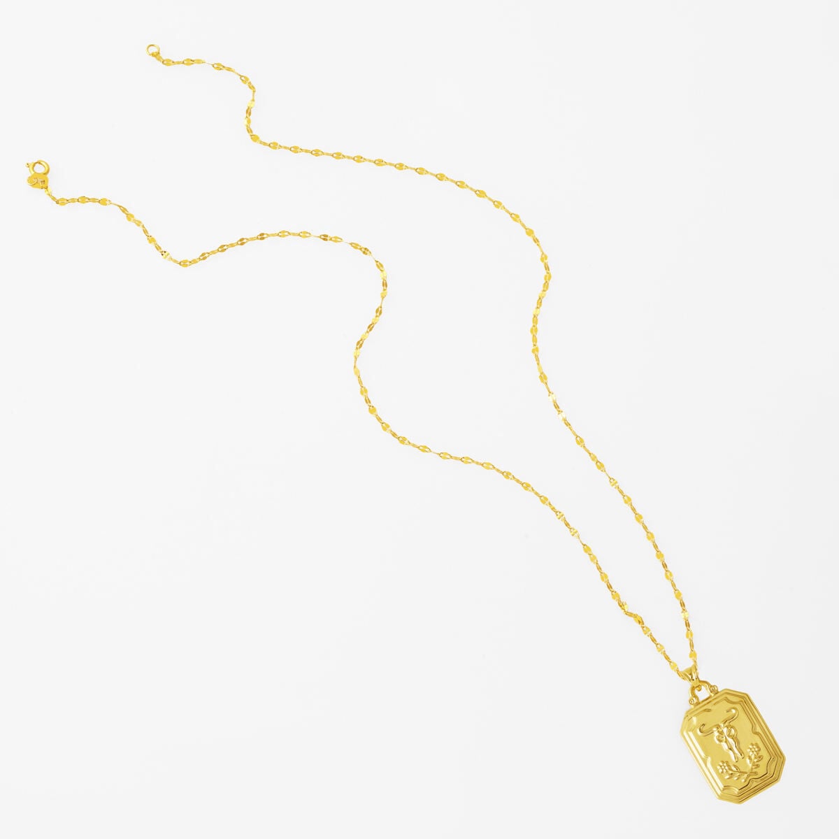 14K Yellow Gold Retro Taurus Zodiac Pendant