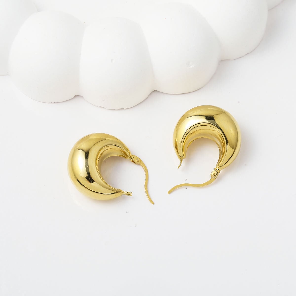 14K Yellow Gold Bold Hoop Earrings