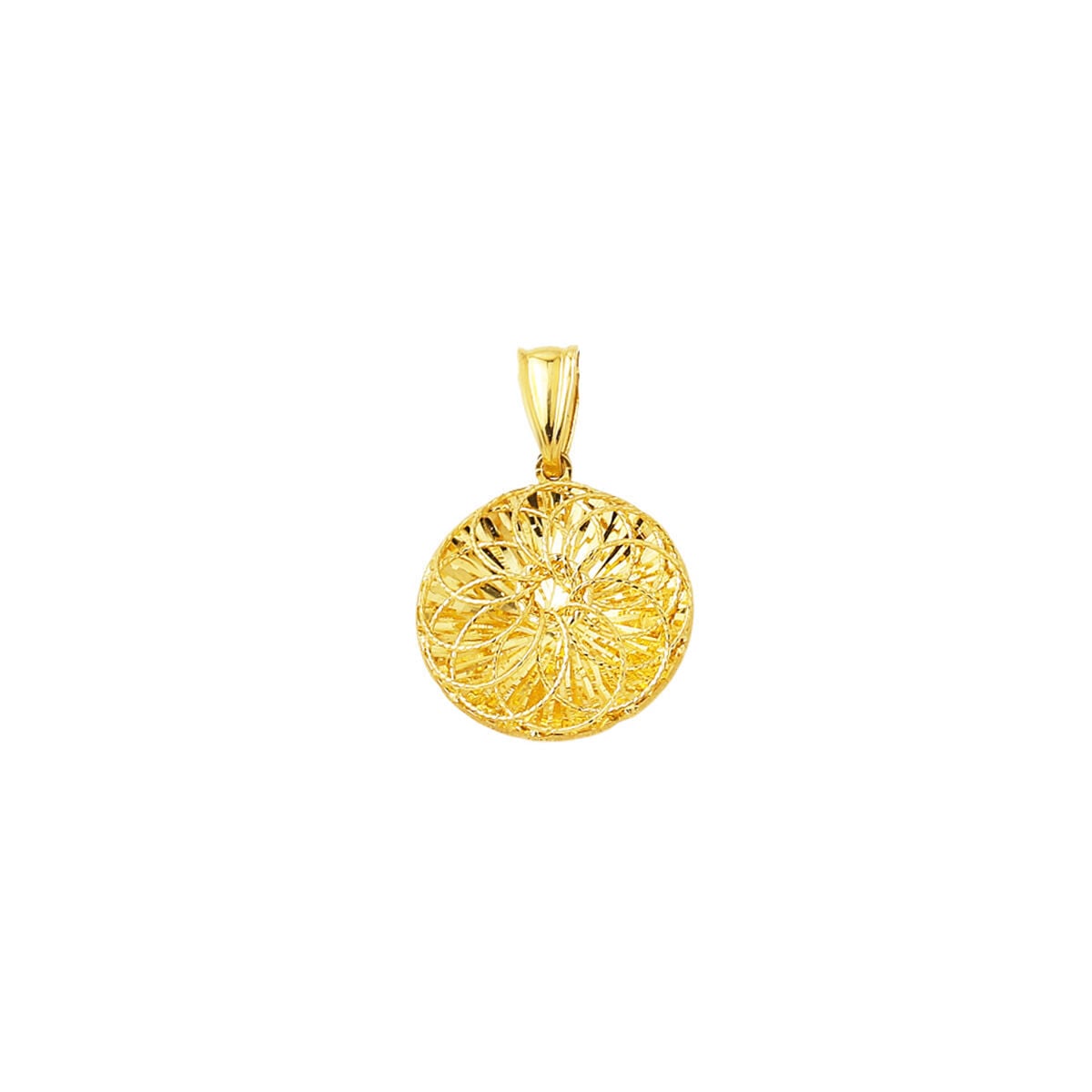 14K Yellow Gold Infinity Circle Pendant