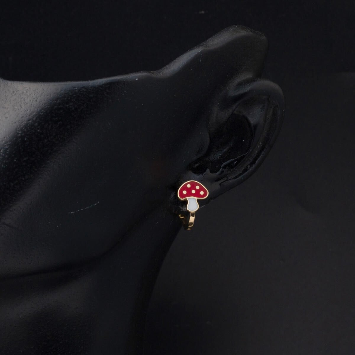 14K Yellow Gold Mushroom Children's Earrings