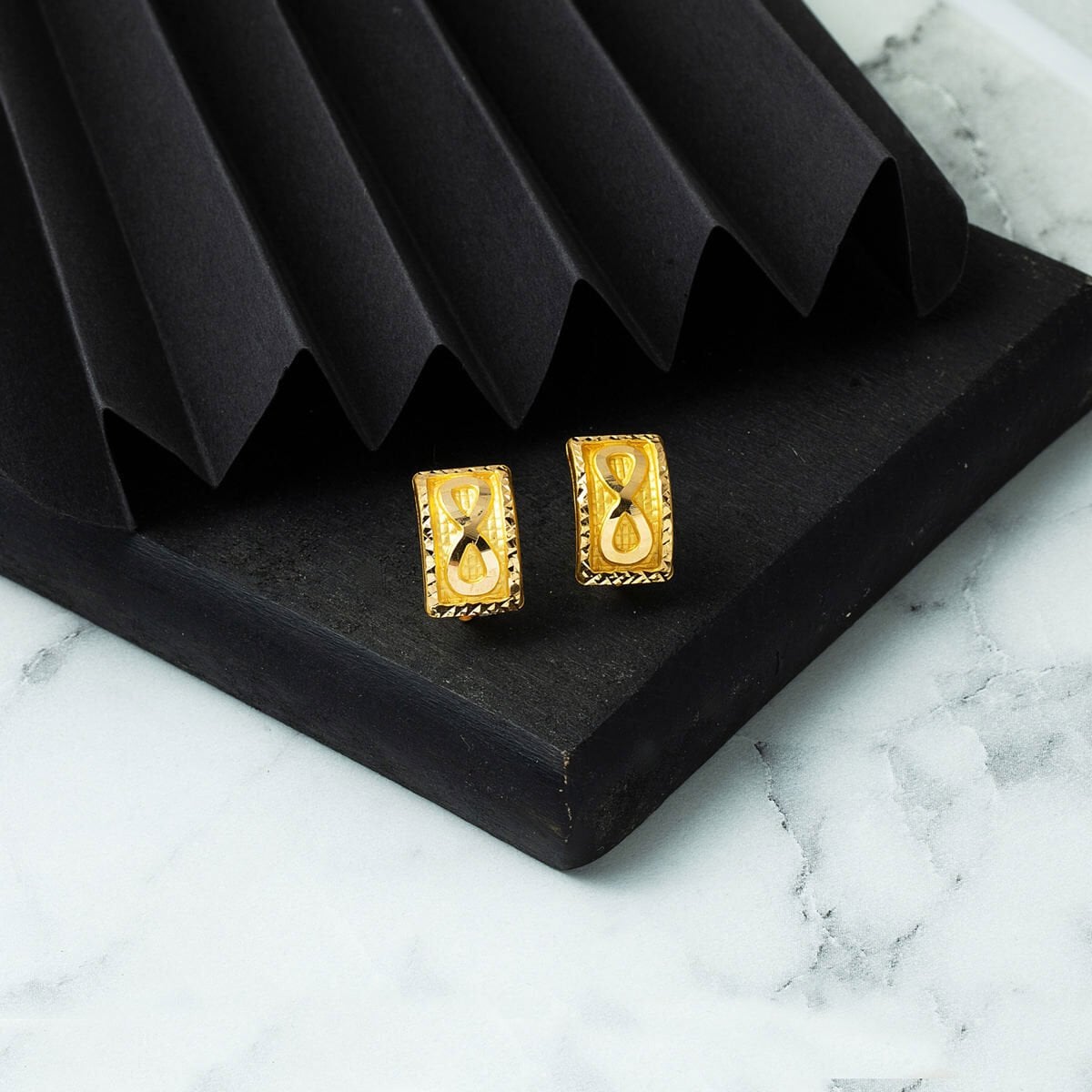 14K Yellow Gold Infinity Earrings
