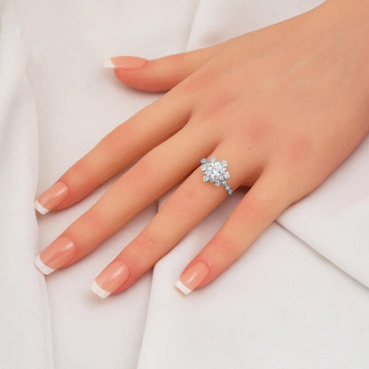 14K White Gold Serenay Solitaire Cubic Zirconia Ring