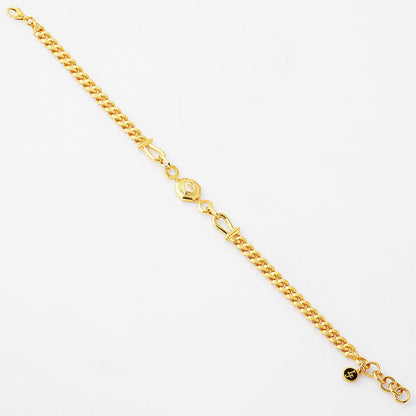 14K Yellow Gold Curb Moissanite Bracelet (8.75 g)