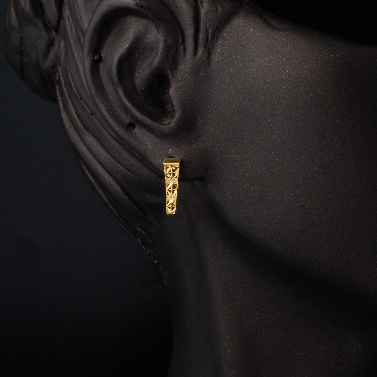 22K Yellow Gold Teardrop Mesh Design Jewelry Set