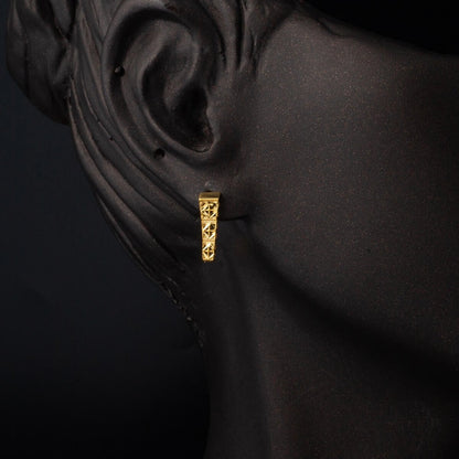 22K Yellow Gold Teardrop Mesh Design Jewelry Set