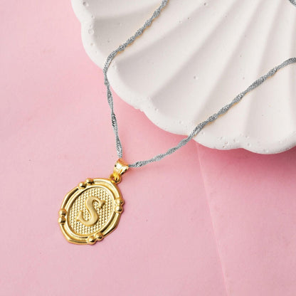 14K Yellow Gold Italian S Initial Pendant