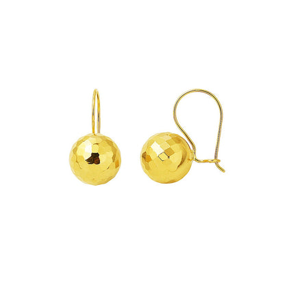 14K Yellow Gold Disco Ball Earrings