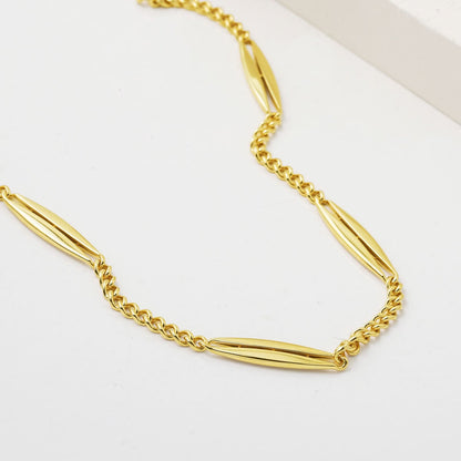 14K Yellow Gold Marquise Chain Italian Design Set