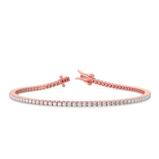 2.0 ct. tw. Classic Four-Prong Lab Grown Diamond Tennis Bracelet in 18K Rose Gold