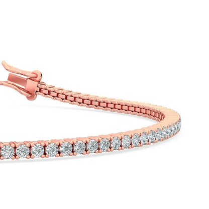 2.0 ct. tw. Classic Four-Prong Lab Grown Diamond Tennis Bracelet in 18K Rose Gold