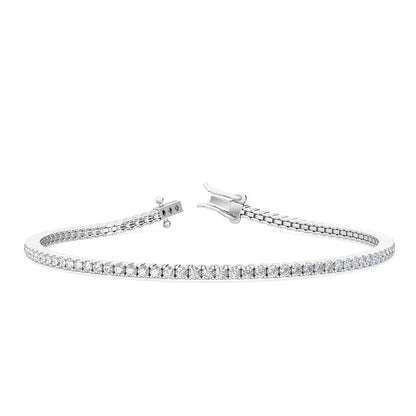 2.0 ct. tw. Classic Four-Prong Lab Grown Diamond Tennis Bracelet in 18K White Gold