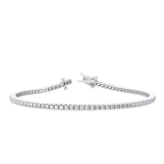 2.0 ct. tw. Classic Four-Prong Lab Grown Diamond Tennis Bracelet in 14K White Gold