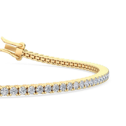 2.0 ct. tw. Classic Four-Prong Lab Grown Diamond Tennis Bracelet in 18K Yellow Gold