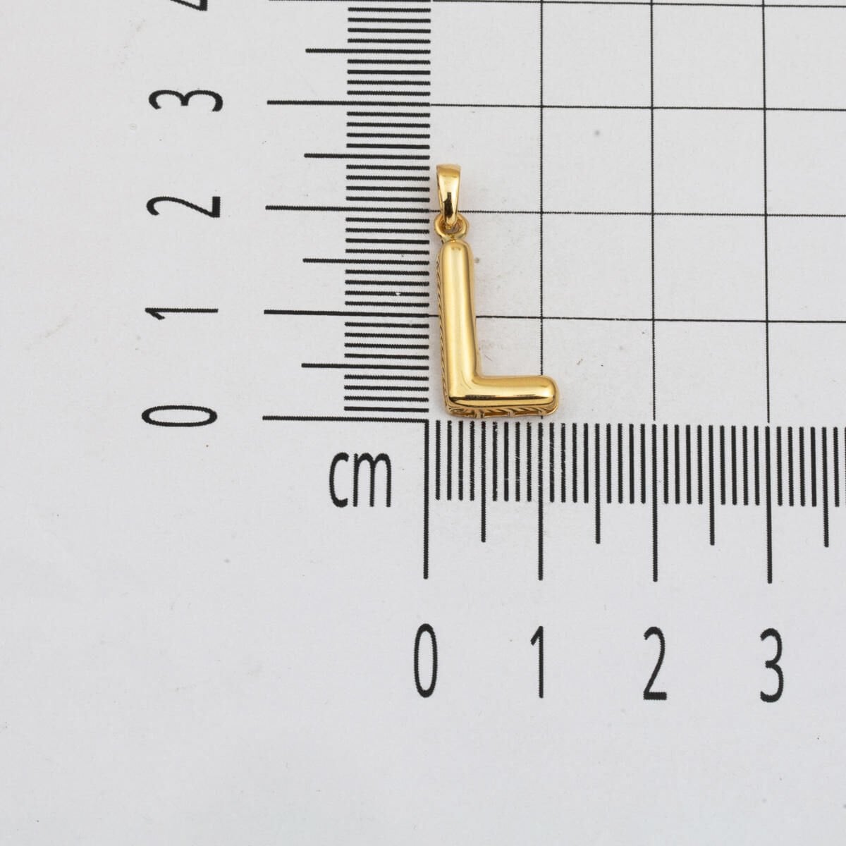 14K Yellow Gold Balloon Initial L Pendant