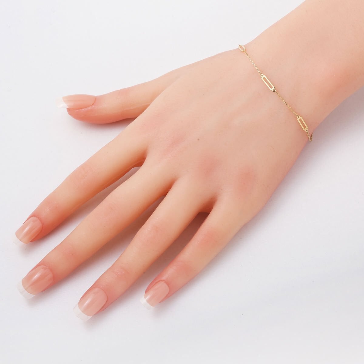 14K Yellow Gold Minimalist Paperclip Bracelet