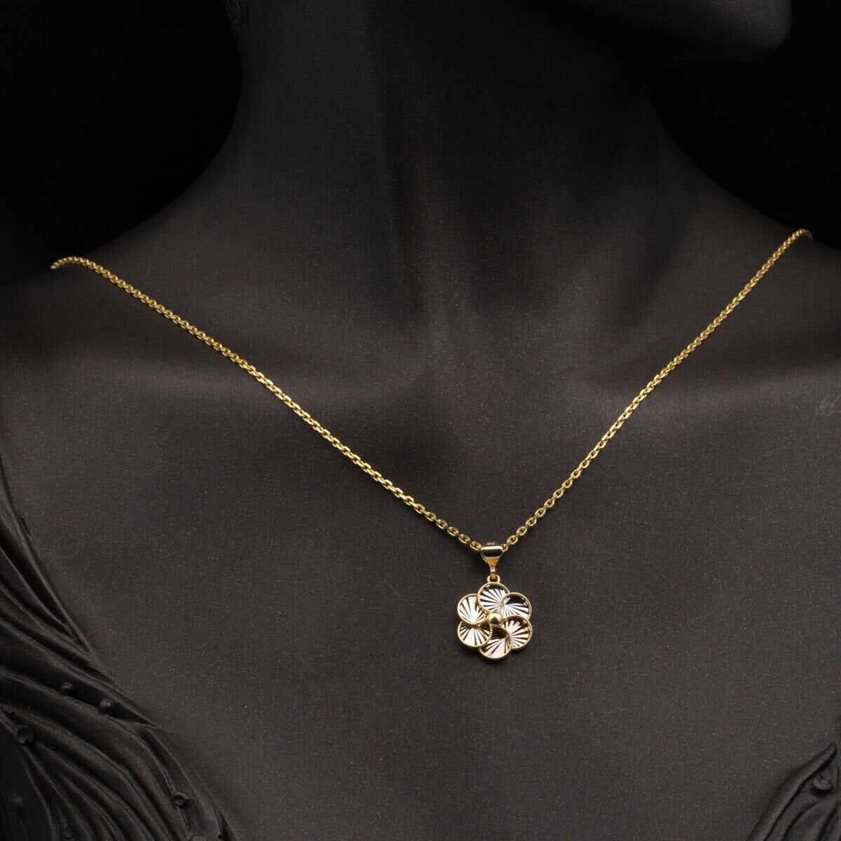 14K Yellow Gold Therapy Necklace and Earrings Set