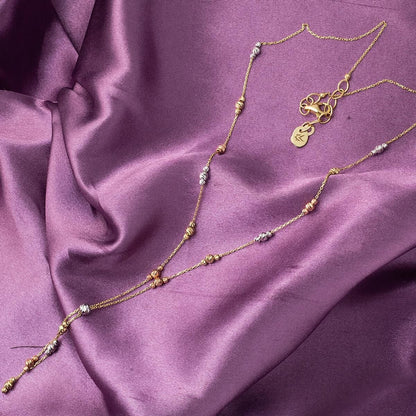 14K Yellow Gold Colored Gold Bead Double Set
