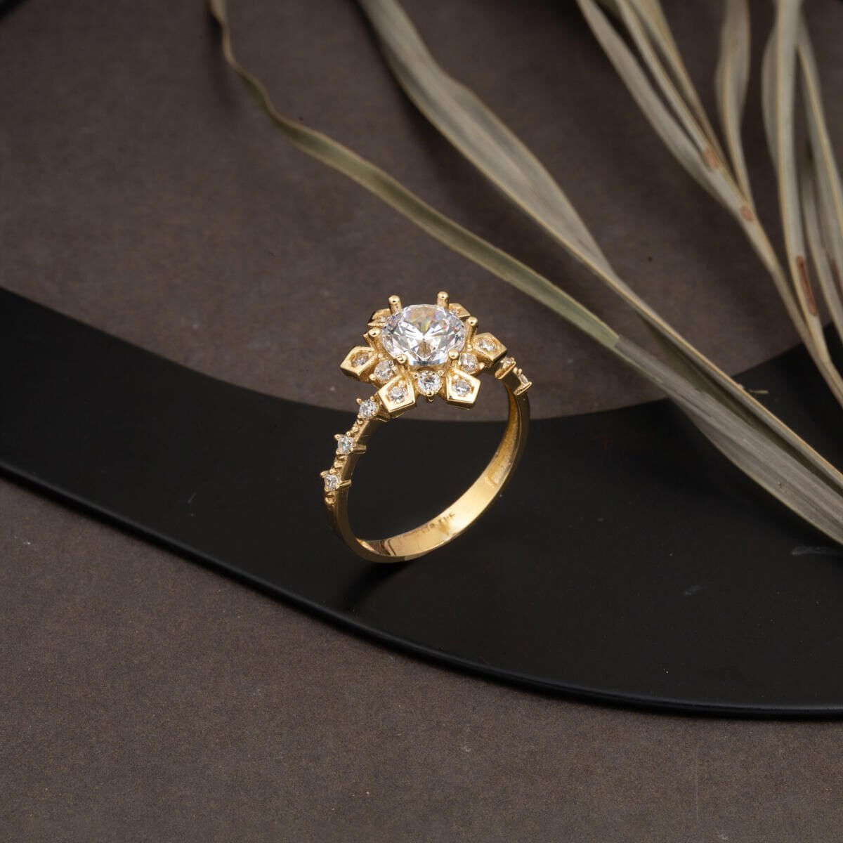 14K Yellow Gold Serenay Solitaire Cubic Zirconia Ring
