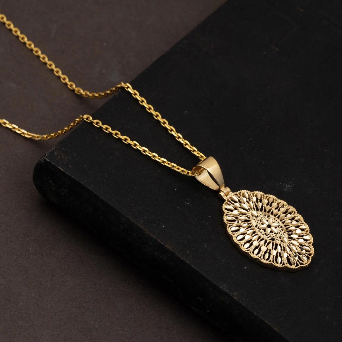 14K Yellow Gold Flower of Life Double Jewelry Set
