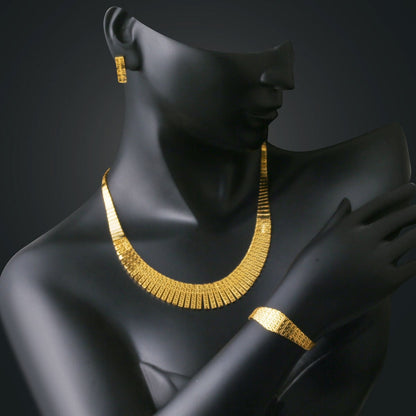14K Yellow Gold Cleopatra Wedding Set