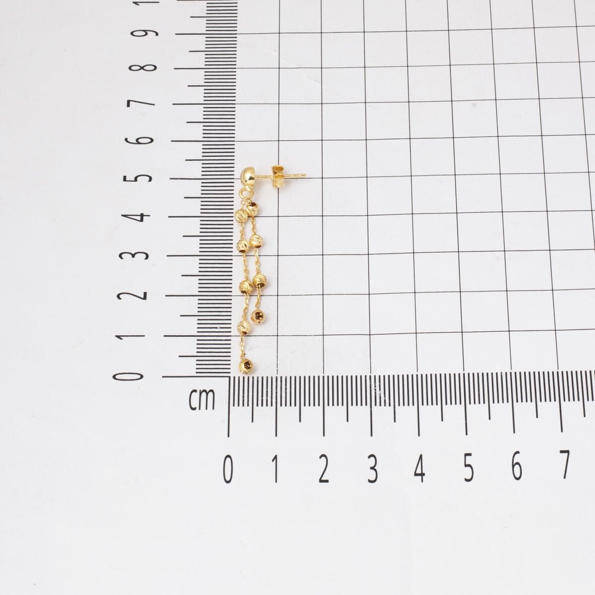14K Yellow Gold Bead Minimalist Earrings