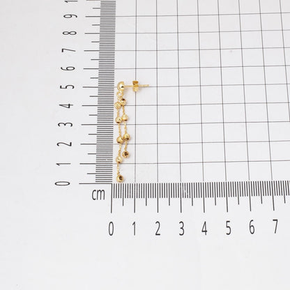 14K Yellow Gold Bead Minimalist Earrings