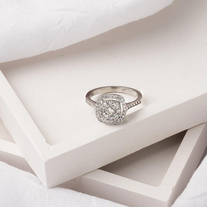 14K White Gold Coronet Baguette Diamond Ring