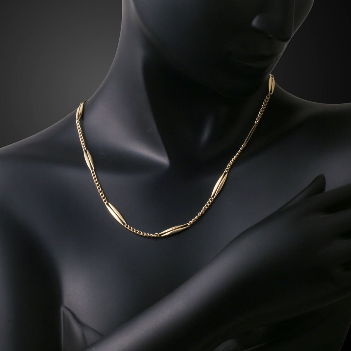 14K Yellow Gold Marquise Chain Necklace