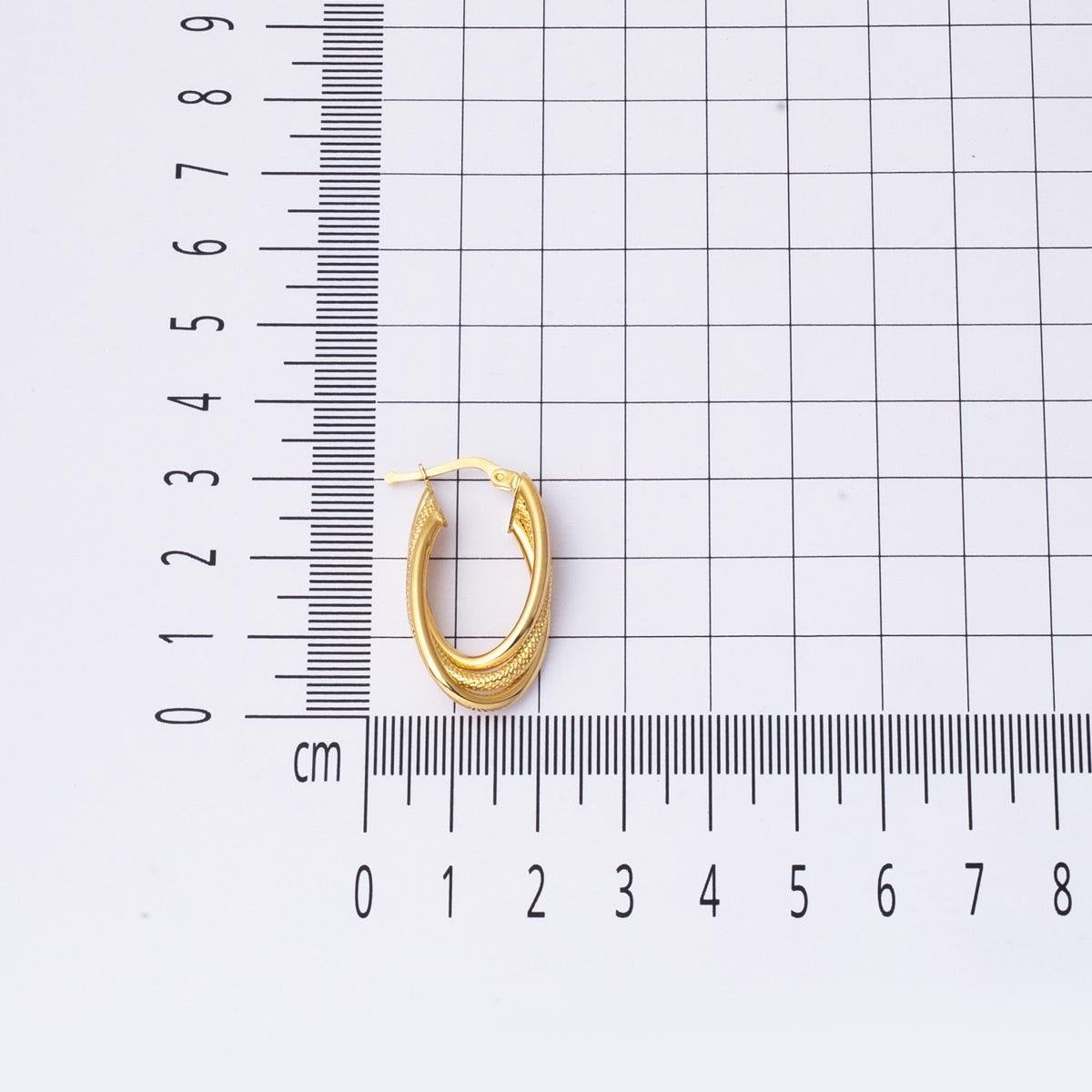14K Yellow Gold 3 cm Diameter Hoop Earrings