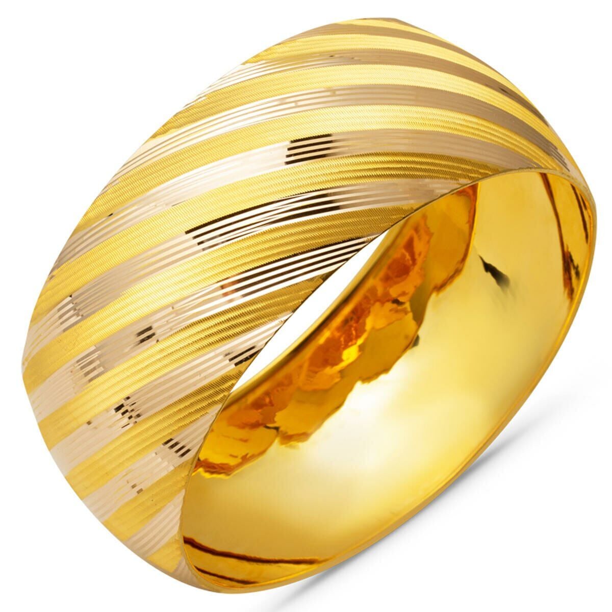 14K Yellow Gold Extra Wide 3 CM Bangle