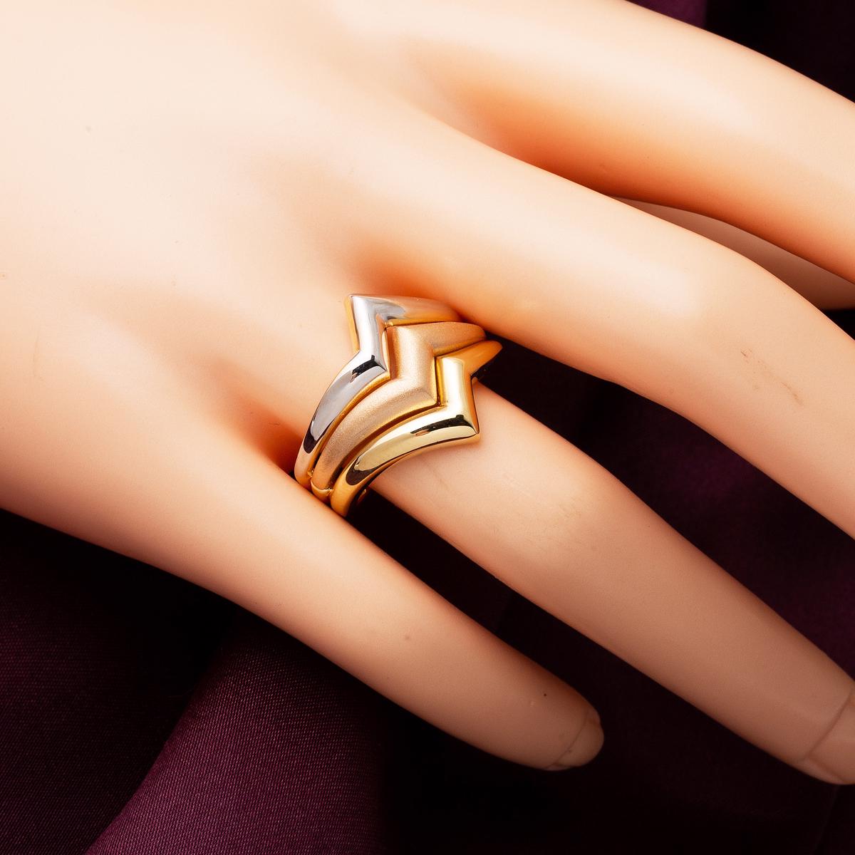 14K Yellow Gold 3 Colored Ring (4.26 g)