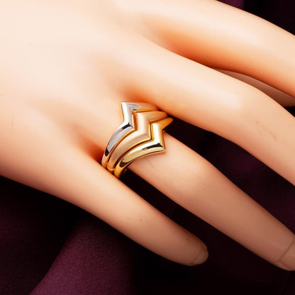14K Yellow Gold 3 Colored Ring (4.26 g)