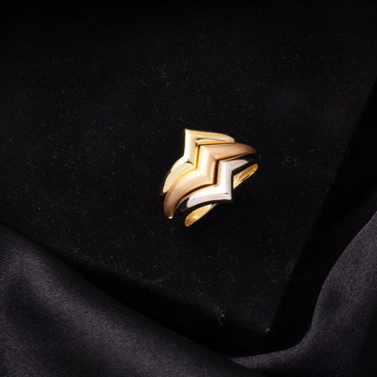 14K Yellow Gold 3 Colored Ring (4.26 g)