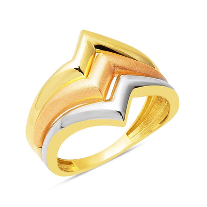 14K Yellow Gold 3 Colored Ring (4.26 g)